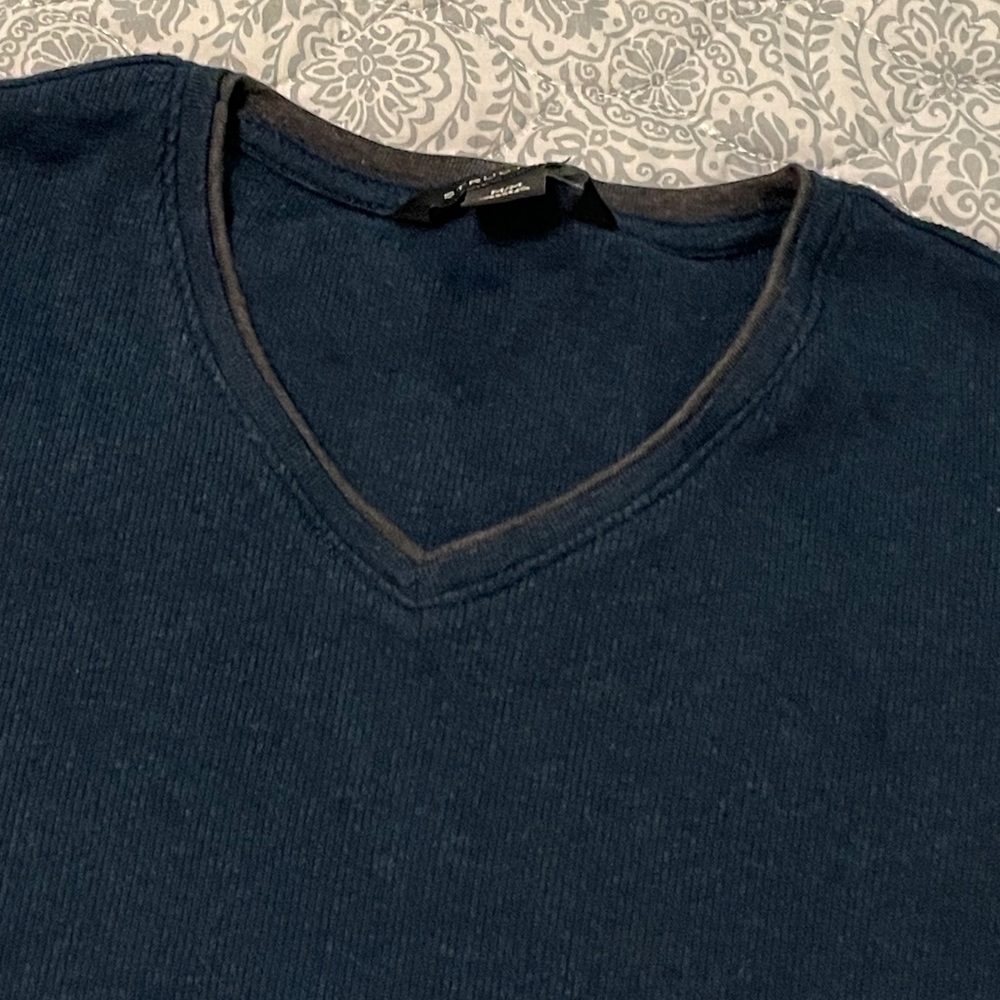 Structure Long Sleeve V Neck